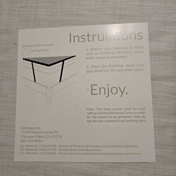 EARTHING GROUNDING BEIGE FLAT BED SHEET 98% COTTON 2% AGFLEX SILVER CAL KING - Picture 8 of 9